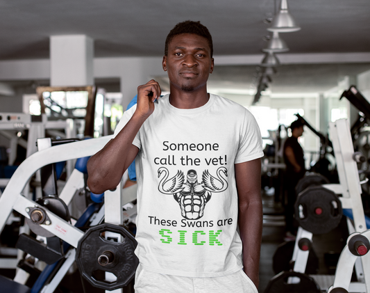 Funny Gym T-Shirt with Swans