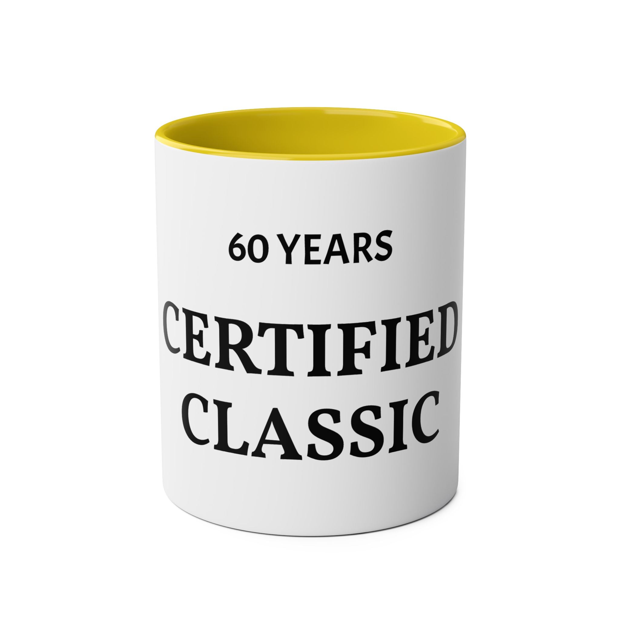 60 Years Certified Classic Mug — Two-Tone 11oz Coffee Cup