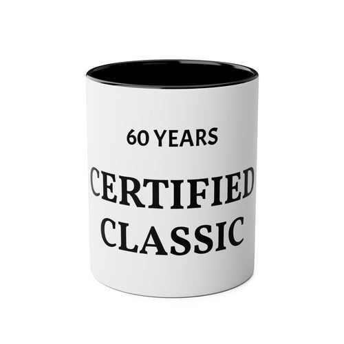 60 Years Certified Classic Mug — Two-Tone 11oz Coffee Cup