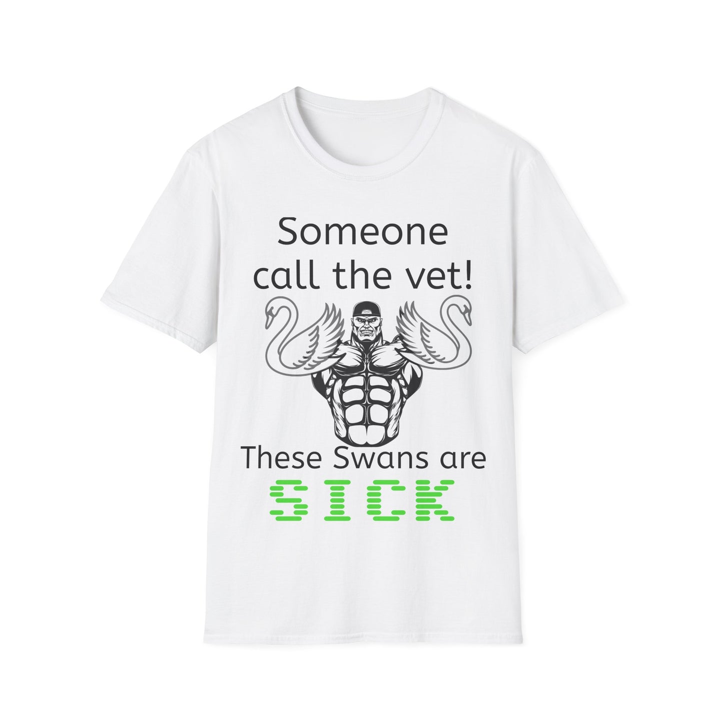 Funny Gym T-Shirt with Swans