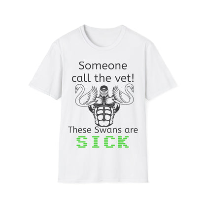 Funny Gym T-Shirt with Swans