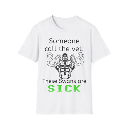 Funny Gym T-Shirt with Swans